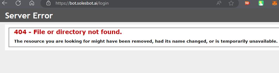 Página web de SolesBot caída